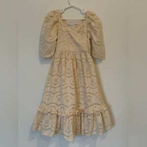 NEW Ivy City cream eyelet dress girls size 6-7 NWOT
